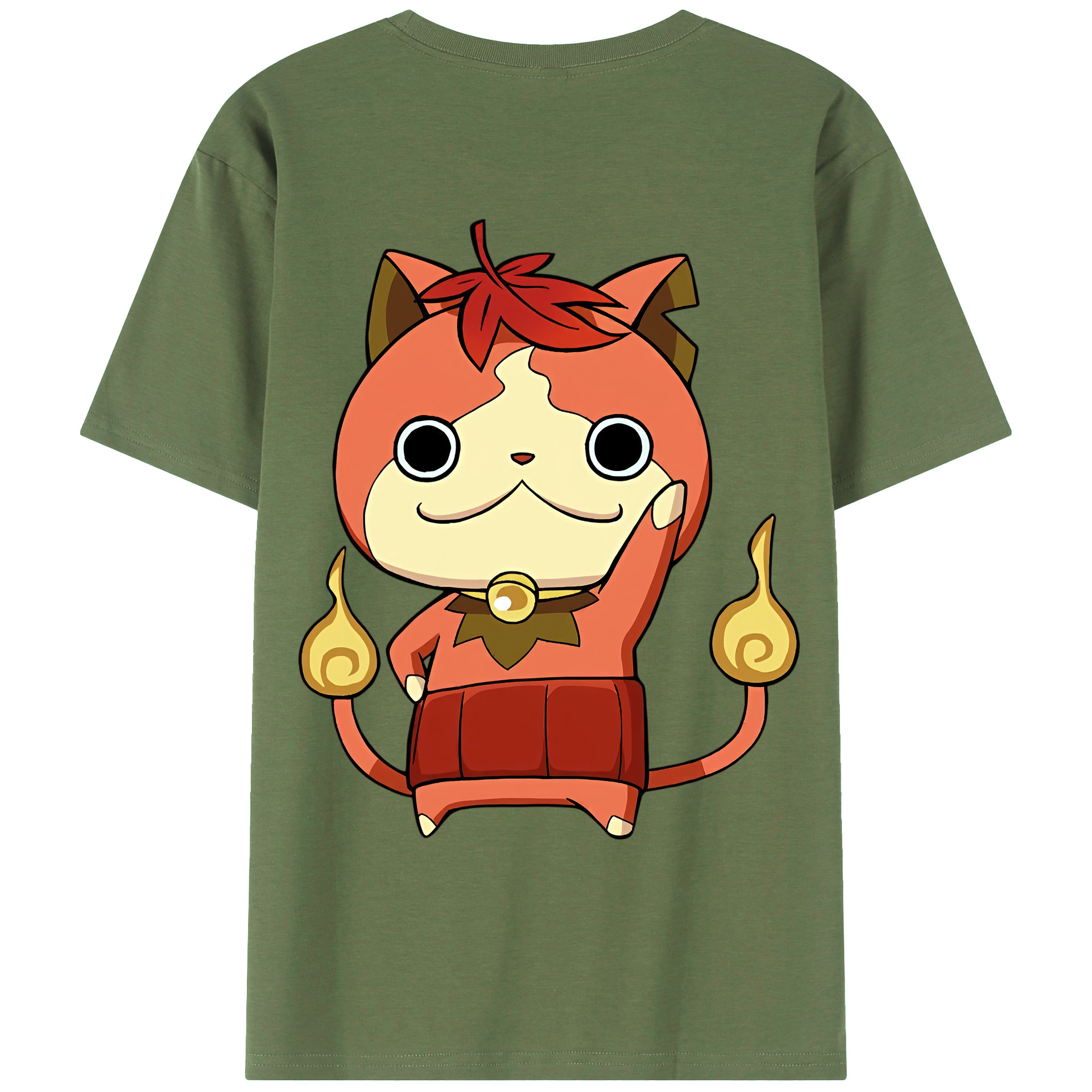 （画像用） 妖怪ウォッチ Yo-kai Watch 綿100％ メンズ半袖Tシャツ（バックプリント） 通気性
